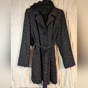 Leopard Print Trench Coat
